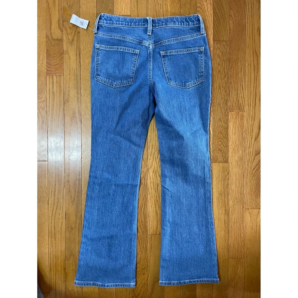 Old Navy‎ Girls High-Rise Flare Embroidered Floral Denim Jeans Blue Size 14 NWT